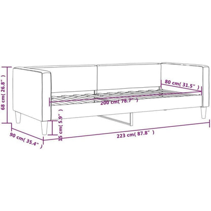 Tagesbett Schlafsofa 2-Sitzer Schwarz 80x200 cm mit Stauraum