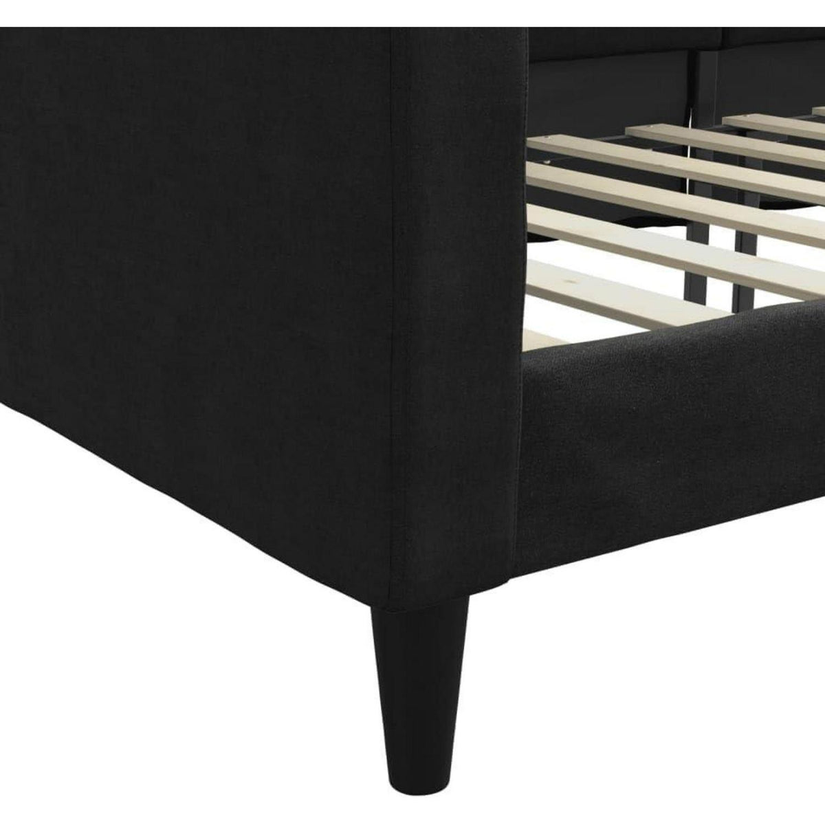 Tagesbett Schlafsofa 2-Sitzer Schwarz 80x200 cm mit Stauraum