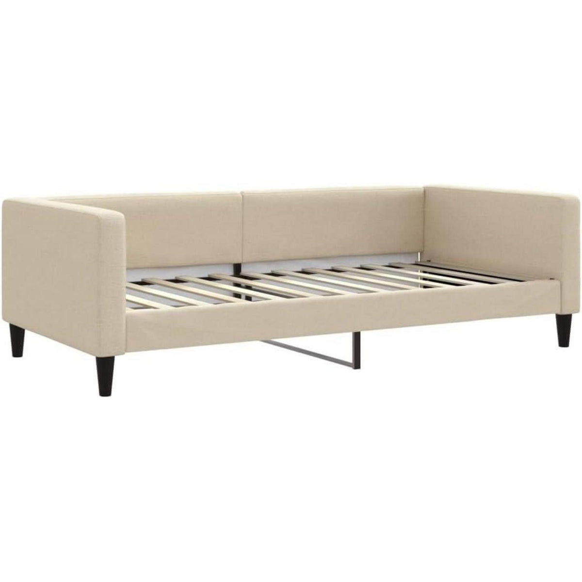 Tagesbett mit Matratze & Stauraum – Schlafsofa 2-Sitzer Creme