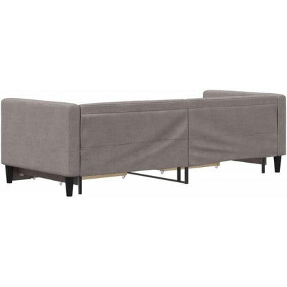 2-Sitzer Schlafsofa mit Bettkasten & Schublade Taupe 80x200 cm