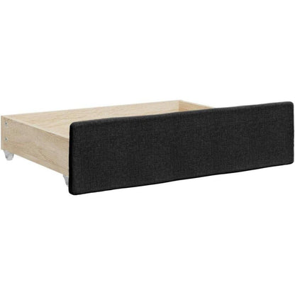 Schlafsofa 2-Sitzer Schwarz – Ausziehbett mit Bettkasten & Schublade