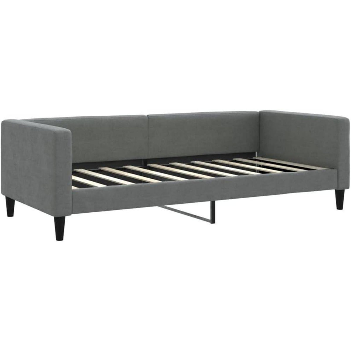 Tagesbett ausziehbar mit Schubladen – Schlafsofa 90x190 cm Dunkelgrau