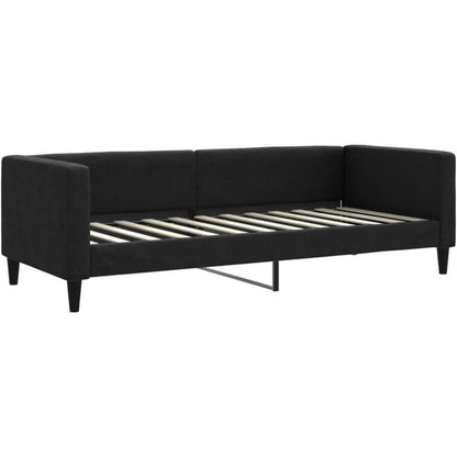 2-Sitzer Schlafsofa mit Bettkasten & Matratze Schwarz 80x200 cm