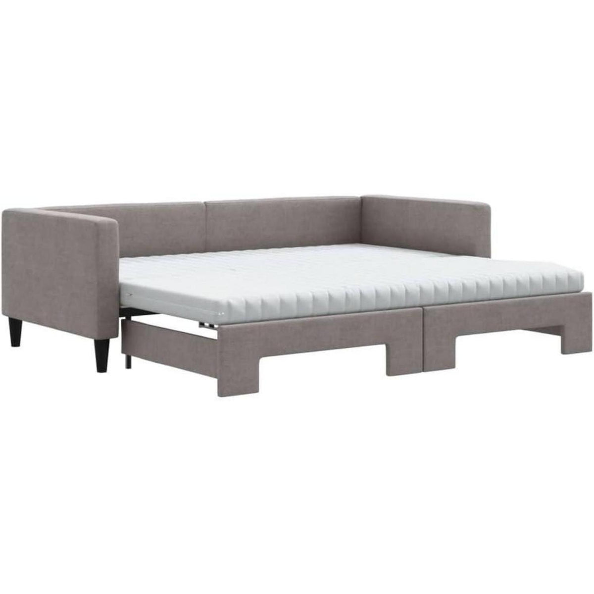 Schlafsofa 2-Sitzer mit Bettkasten & Matratze Taupe 90x200 cm