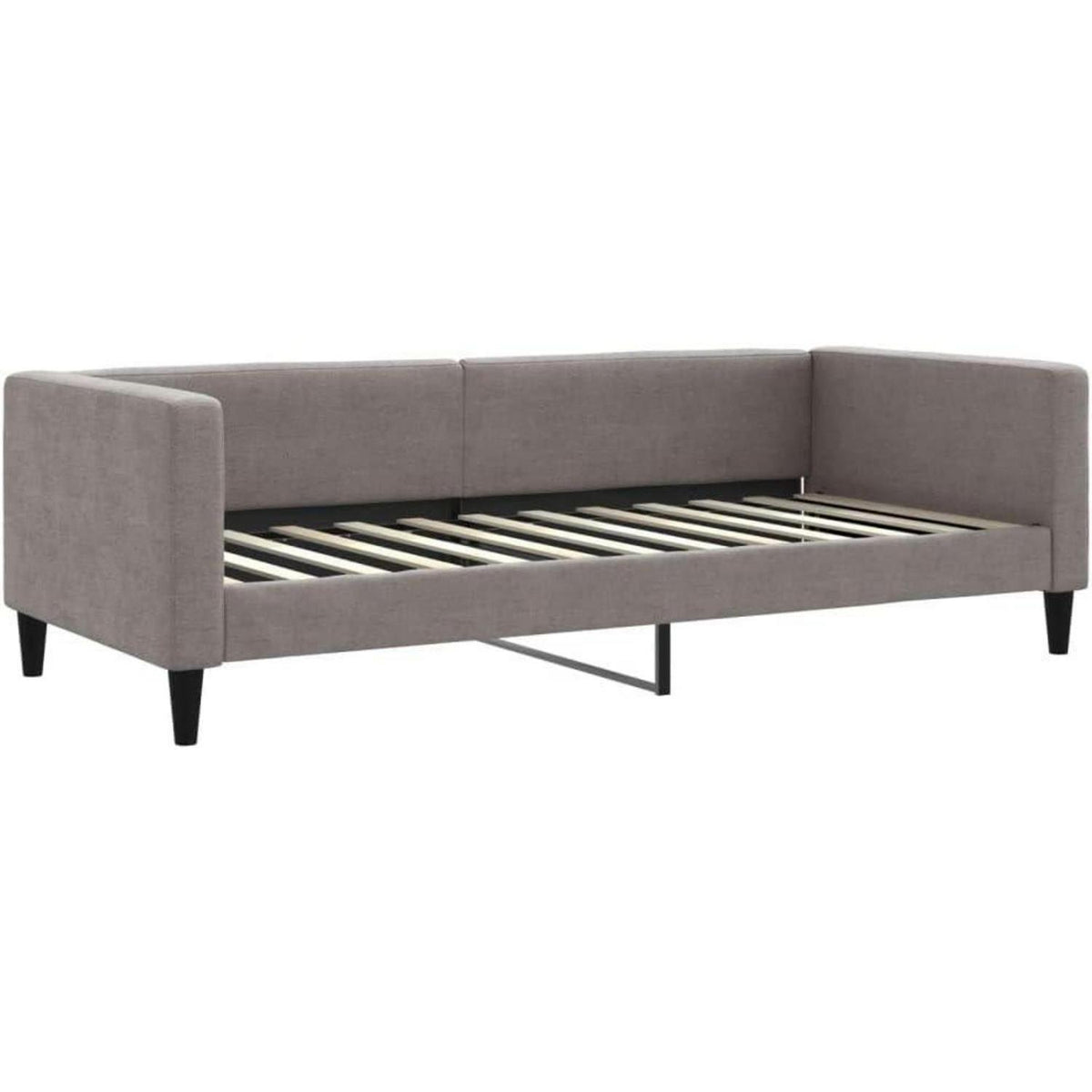 Schlafsofa 2-Sitzer mit Bettkasten & Matratze Taupe 90x200 cm
