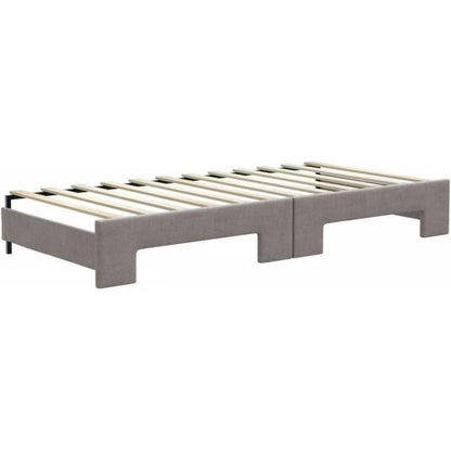 Schlafsofa 2-Sitzer mit Bettkasten & Matratze Taupe 90x200 cm