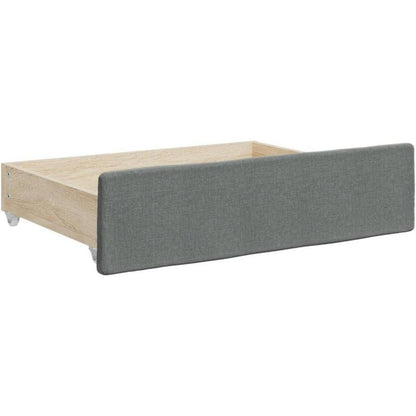Schlafsofa 2-Sitzer Dunkelgrau – Ausziehbar mit Bettkasten & Schublade