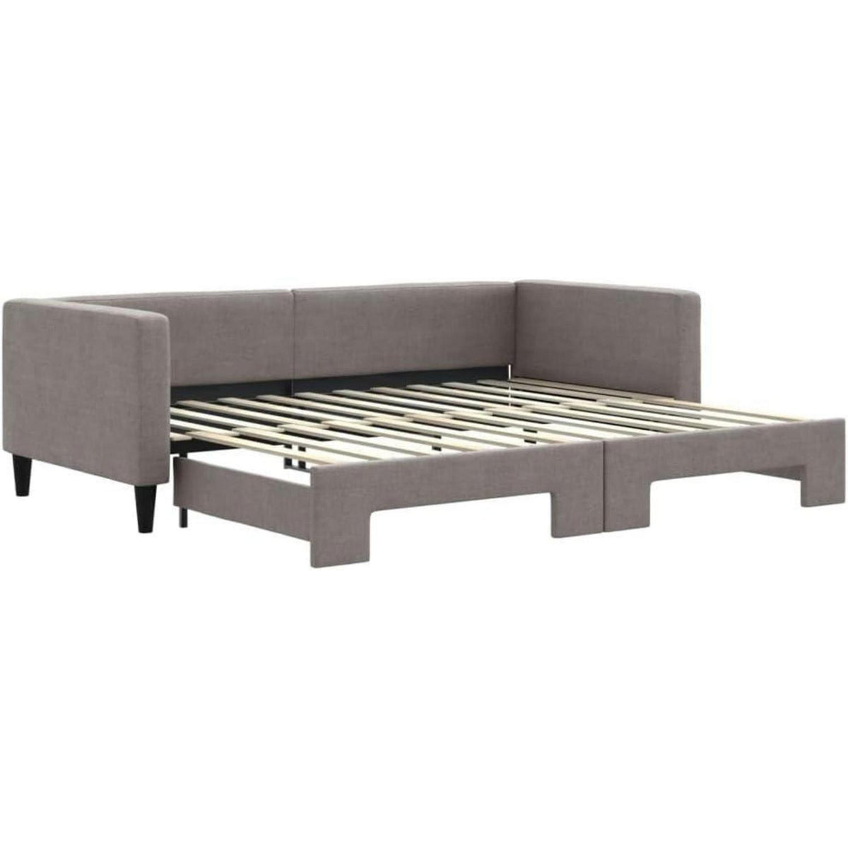 2-Sitzer Schlafsofa mit Bettkasten, 90x200 cm, Taupe