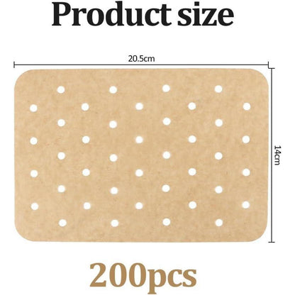 200 Blatt Airfryer Backpapier Rechteck Perforiert Antihaft