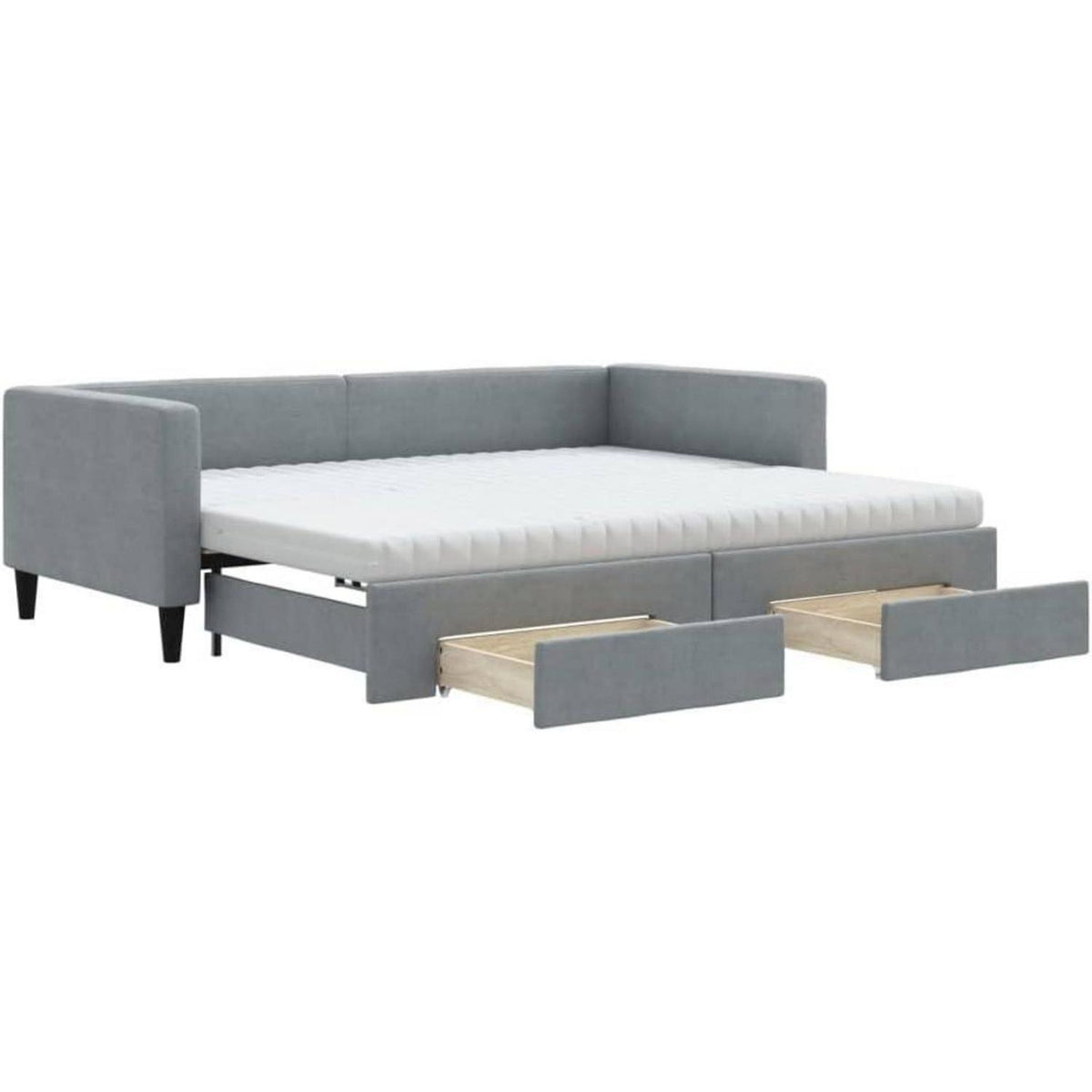 Tagesbett ausziehbar mit Schubladen – Schlafsofa 90x190 cm