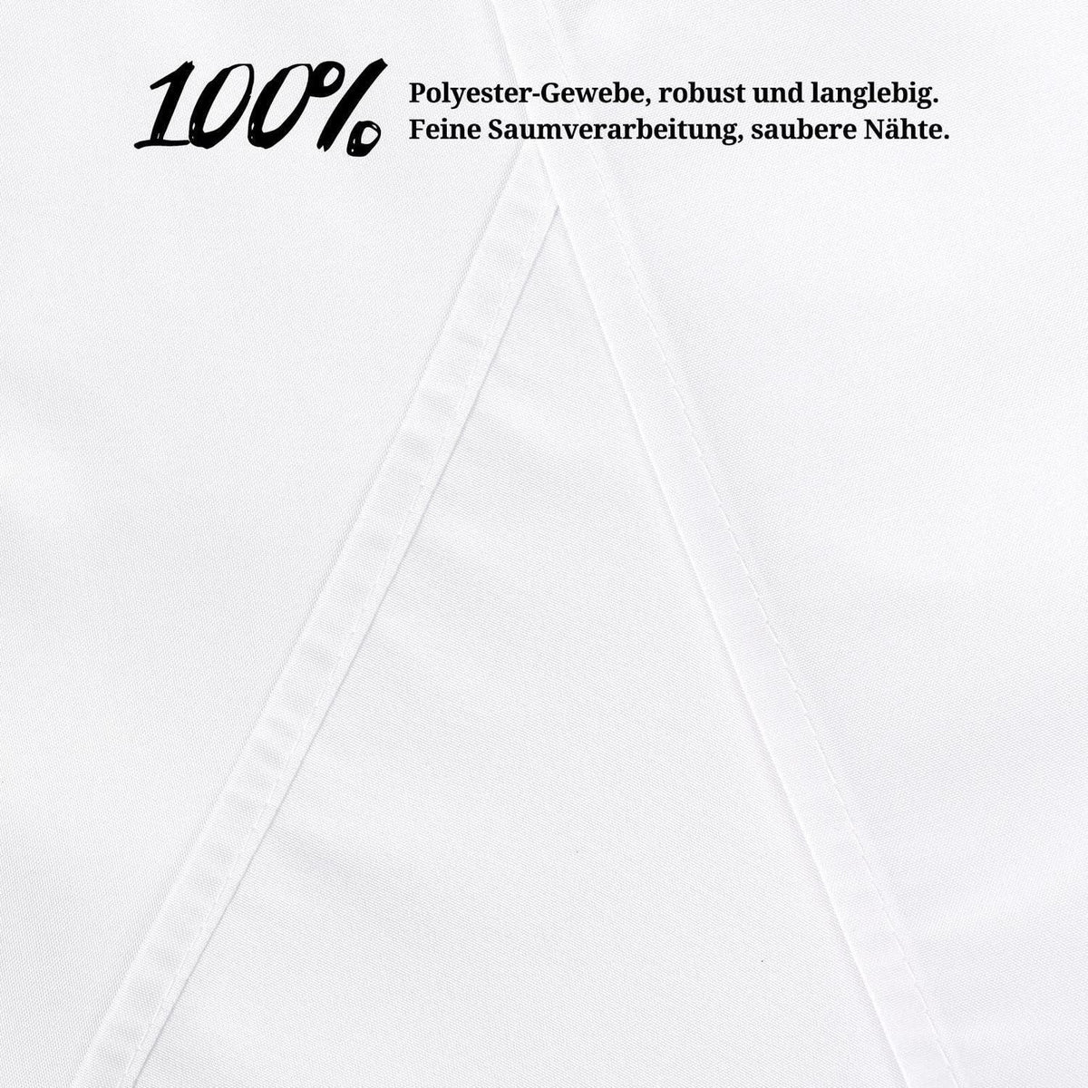 10 Stehtischhüllen Weiß – Ø80cm, Polyester mit Fußtaschen