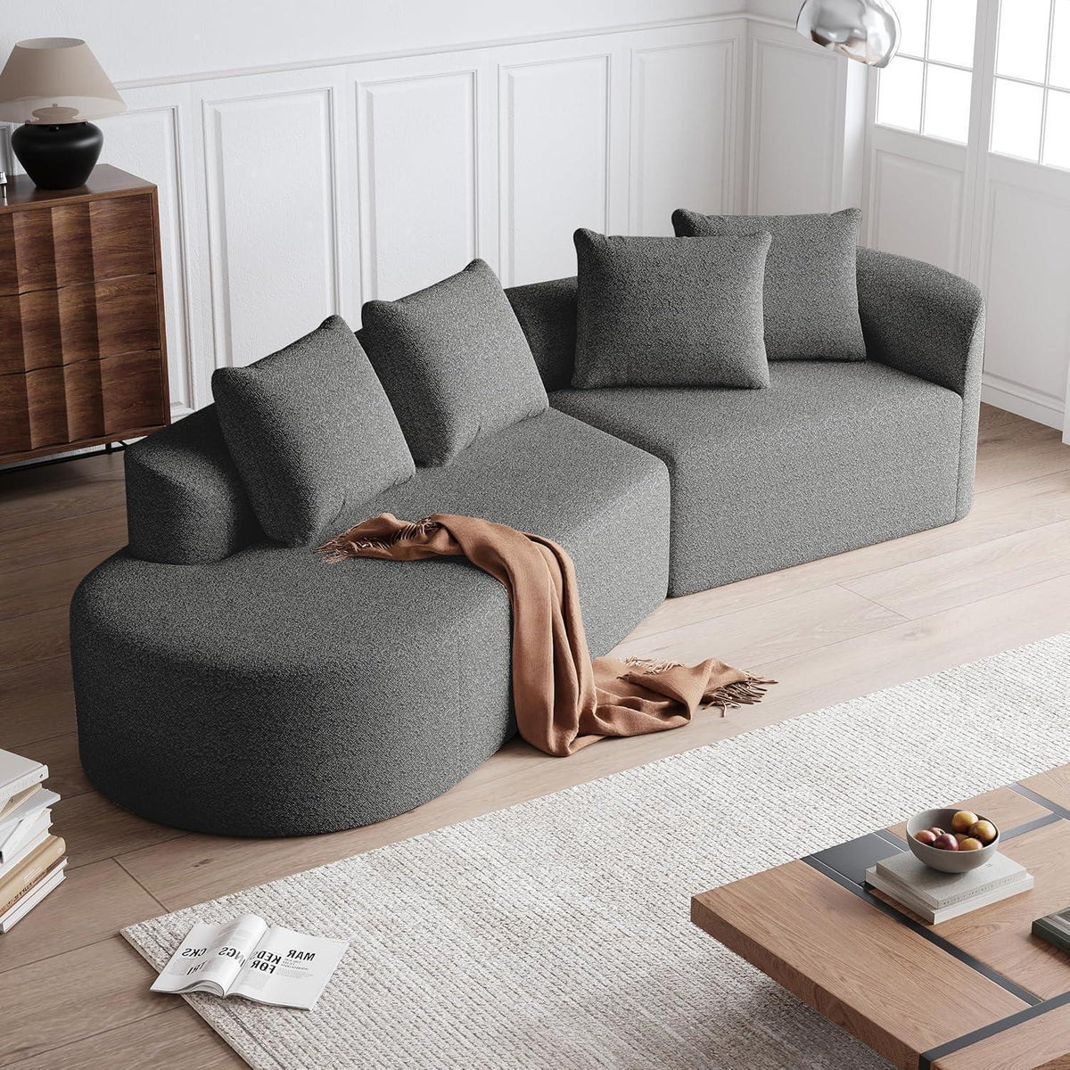 Schlafsofa mit Schlaffunktion, Grau – Komfort & Modernes Design