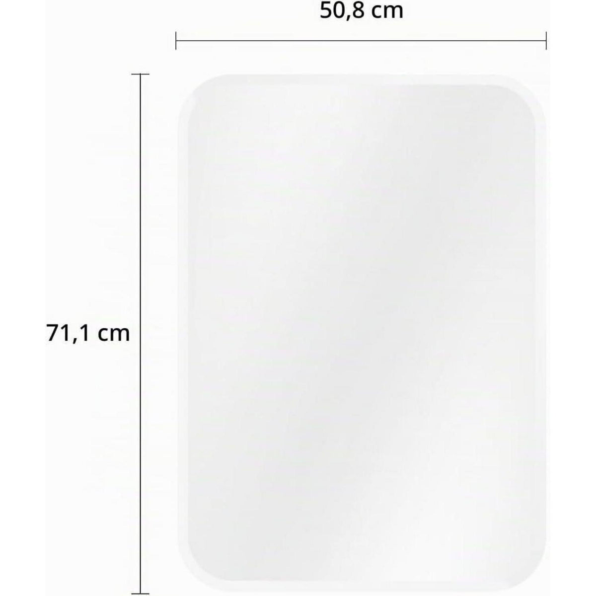Rahmenloser Wandspiegel 70x50 cm mit abgerundeten Ecken