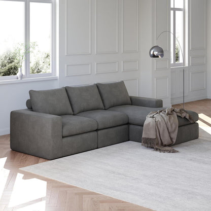 Ecksofa mit Schlaffunktion 250x160 cm – Dunkelgrau