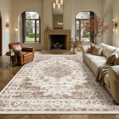 Braun Wohnteppich 200x300cm – Waschbar & Rutschfest