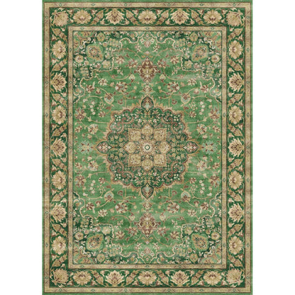 Waschbarer Läufer Grün Gold Moon 60x240cm - Rutschfest & Vintage