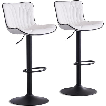 Drehbarer Barhocker 2er Set, Höhenverstellbar, Weiß