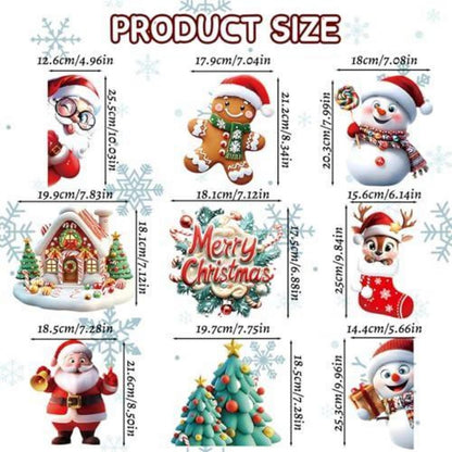 Weihnachtsfensterbilder – 9er Set, Selbstklebend & Wiederverwendbar