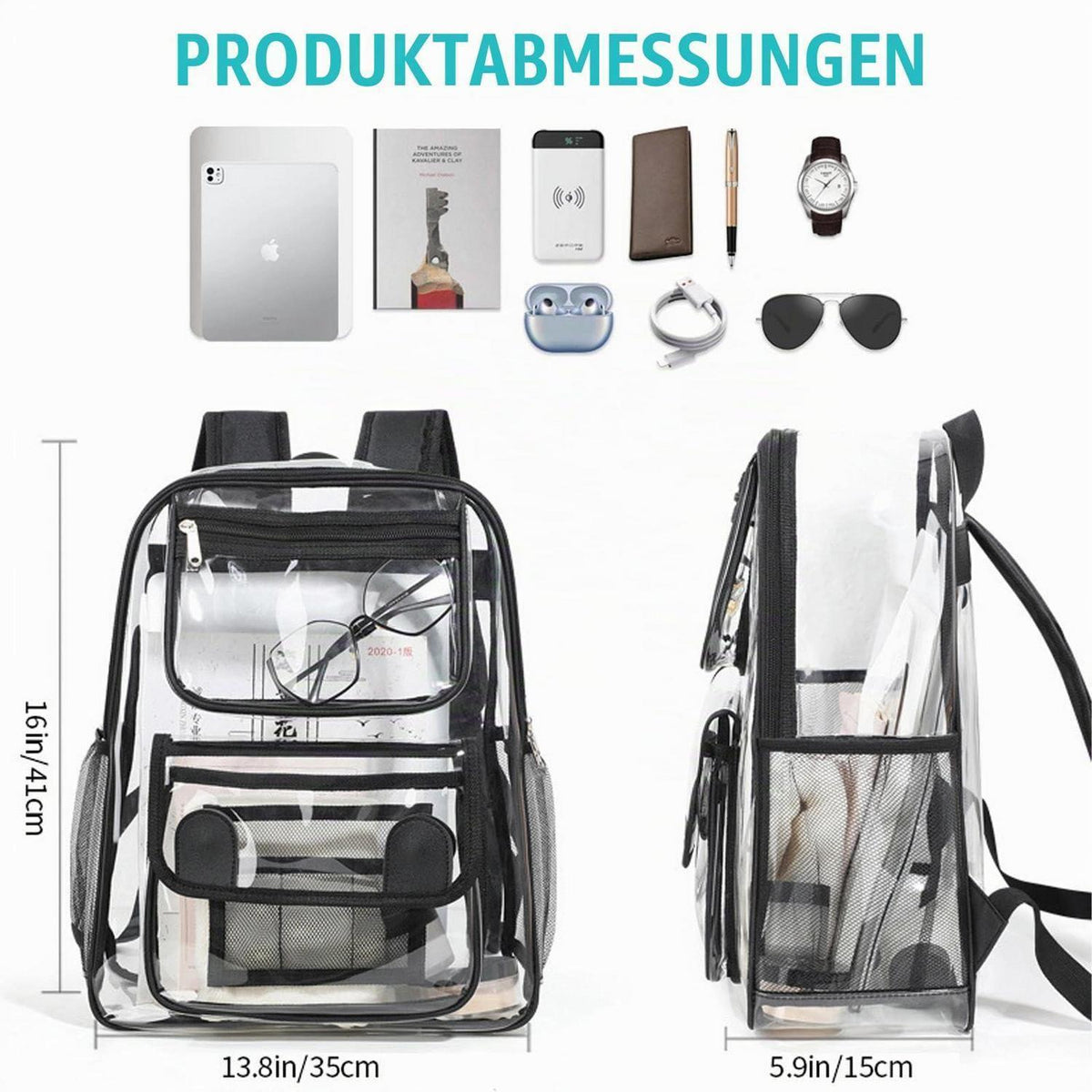 Transparenter Rucksack PVC – Wasserdichter Tagesrucksack für Schule & Reise