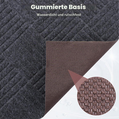 Fußmatte Grau 40x120cm - Rutschfest & Staubfangend