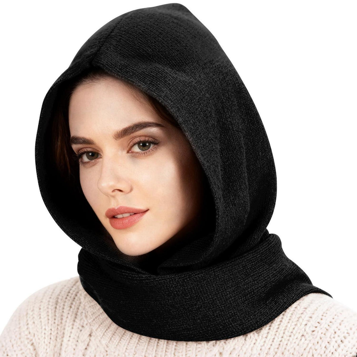 Winter Mützenschal Set 2in1 – Warm & Winddicht Schwarz