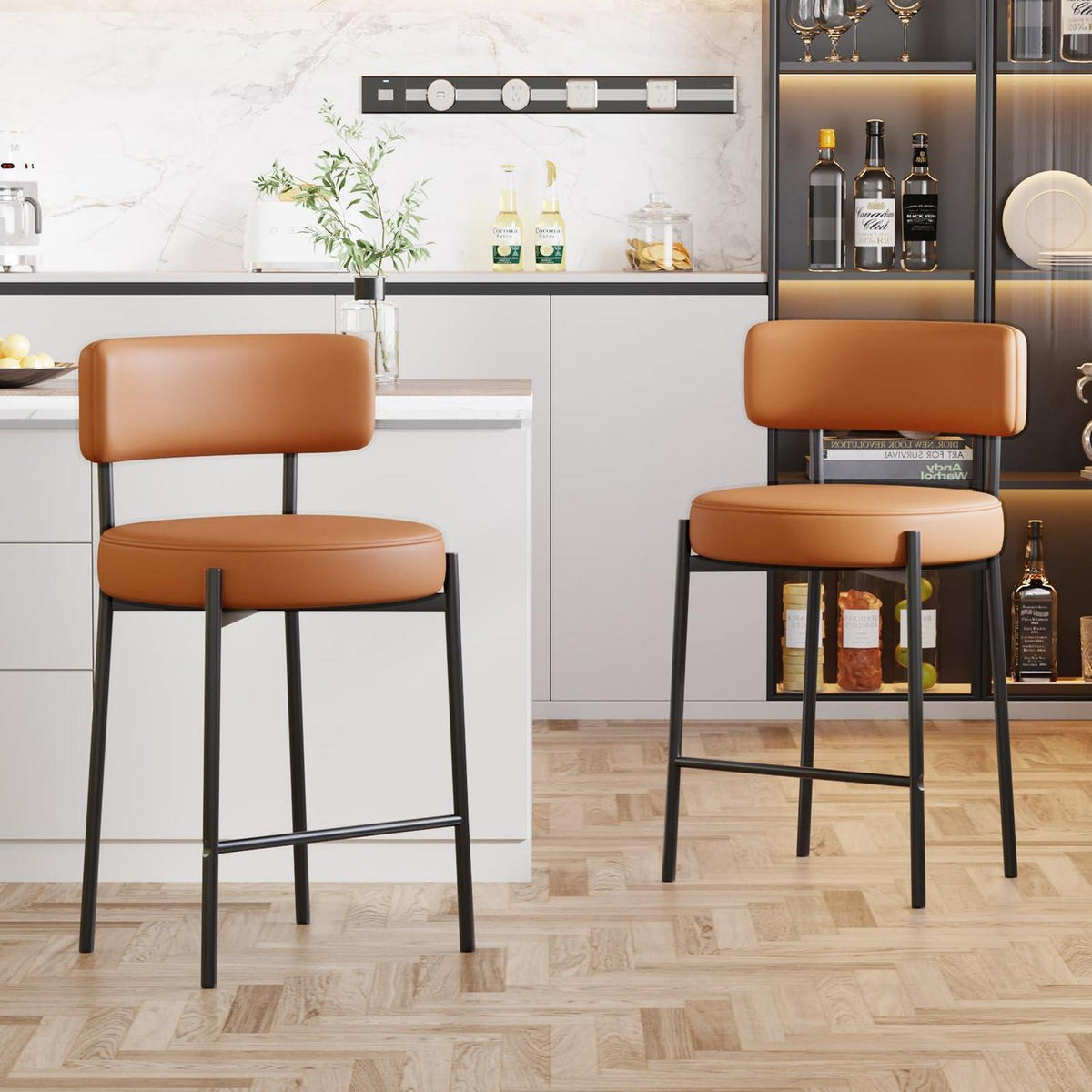 Barhocker 2er Set Braun – Gepolstert & Komfortabel