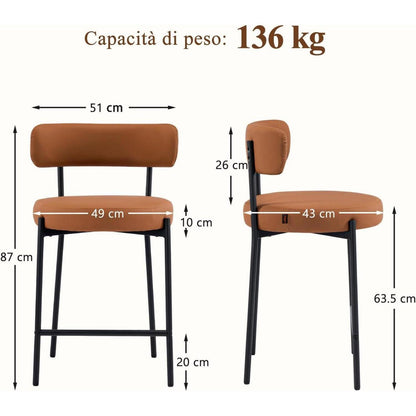 Barhocker 2er Set Braun – Gepolstert & Komfortabel