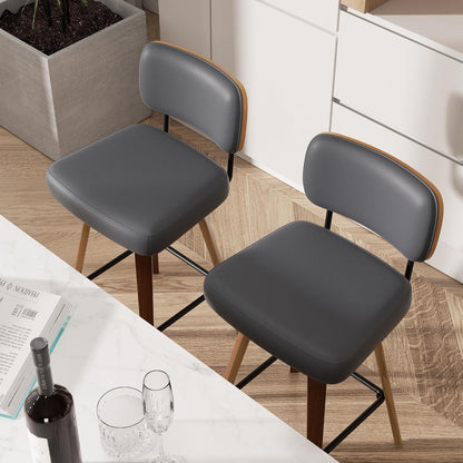 Drehbarer Barhocker 4er Set Dunkelgrau, 65cm Sitzhöhe