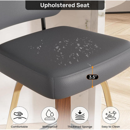 Drehbarer Barhocker 4er Set Dunkelgrau, 65cm Sitzhöhe