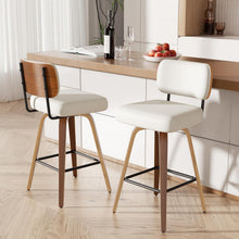 Drehbarer Barhocker 2er Set – Beige, 65cm Sitzhöhe, Mid-Century Design