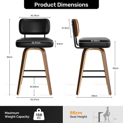 Drehbarer Barhocker 4er Set – Mid-Century Design & Komfort