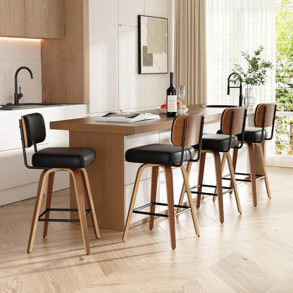 Drehbarer Barhocker 4er Set – Mid-Century Design & Komfort