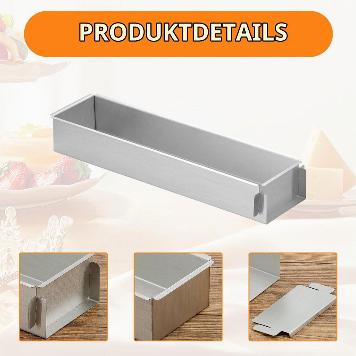 Rechteckige Backform 30cm, Verstellbar & Antihaftbeschichtet