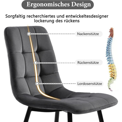5-teiliges Esstisch Set Grau & Gold – Modernes Esszimmer mit Stühlen
