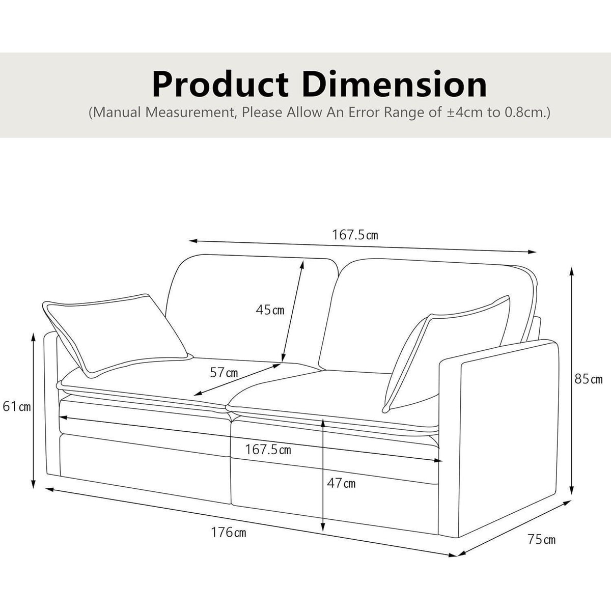 2-Sitzer Cord Sofa | Modernes Mini Sofa 176cm Beige