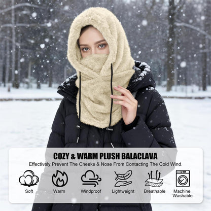 Sturmhaube Fleece Damen, Winddichte Gesichtshaube für Radfahren & Skifahren
