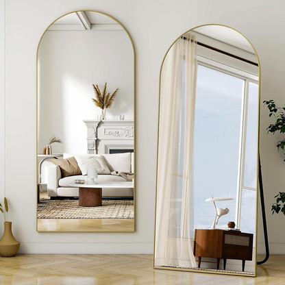 Ganzkörperspiegel Bogenförmig 165x60cm – Stand- & Wandspiegel Gold