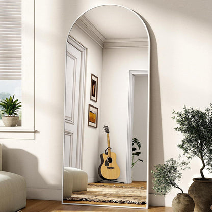 Ganzkörperspiegel Bogenförmig 165x60cm – Stand- & Wandspiegel Weiß