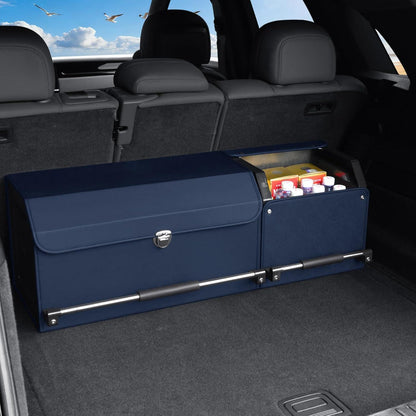Auto Kofferraum Organizer mit Deckel – Blau, XXL & Flexibel