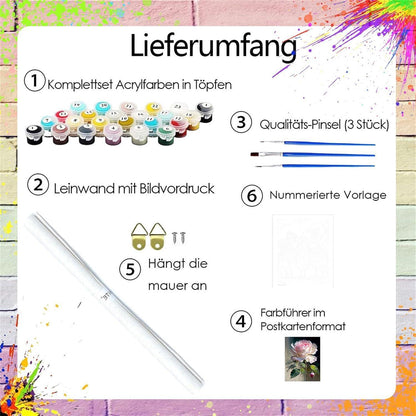 Malen nach Zahlen Erwachsene - Rose Motiv zum Selbermalen