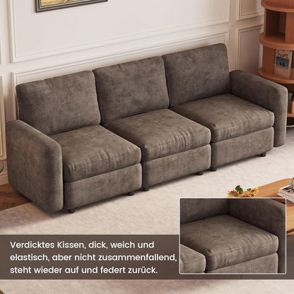 Modernes 2-Sitzer Sofa aus Velours in Braun