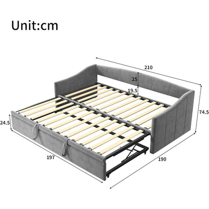 Schlafsofa 200cm – Ausziehbar, Schrankbett & Tagesbett Grau