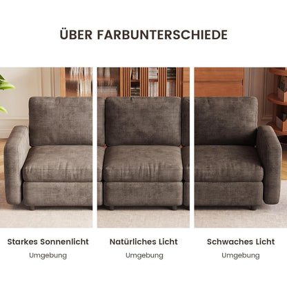 Modernes 3-Sitzer Sofa aus Velours in Braun