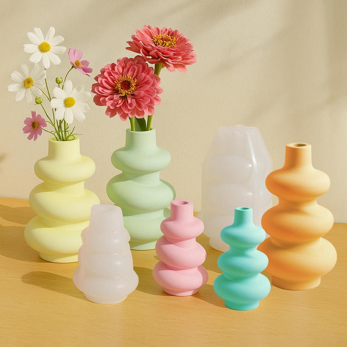 Silikon Gießform Vase Set für Epoxidharz & Gips DIY