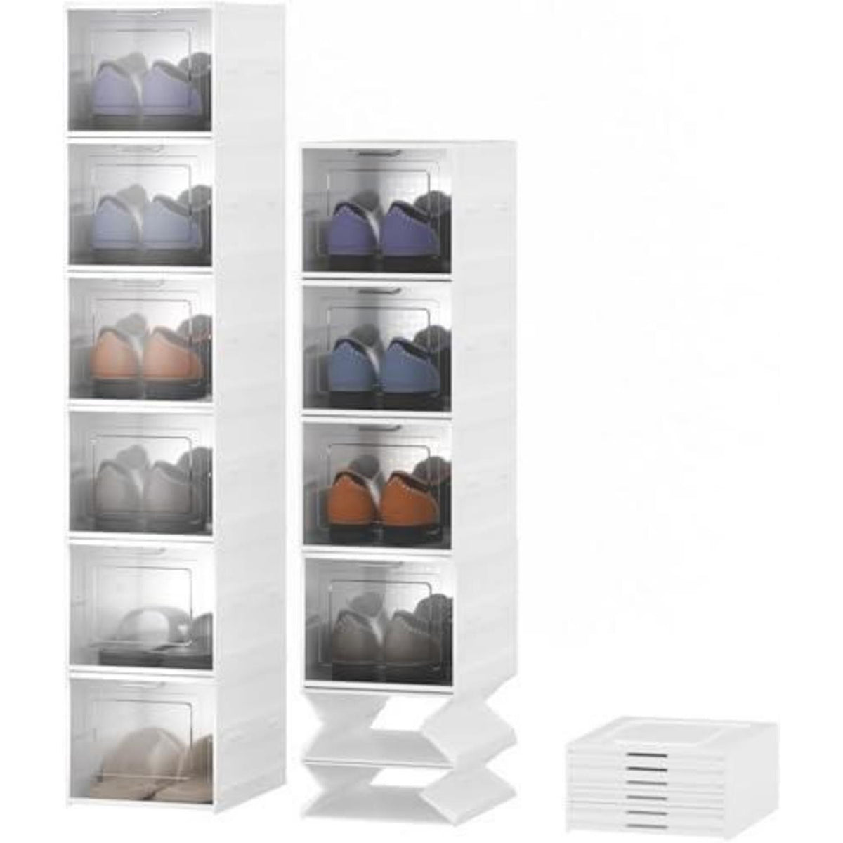 Faltbare Schuhboxen 12er Set – Platzsparend & Stapelbar