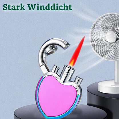 Herzförmiges Sturmfeuerzeug – Wiederbefüllbar & Windfest