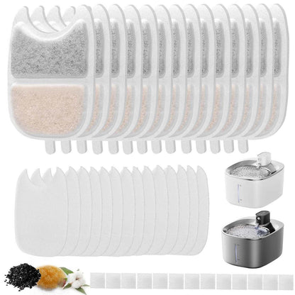 Ersatzfilter für 4L Katzenbrunnen (YPD-C004) – 14 Filter + 14 Schaumstoff