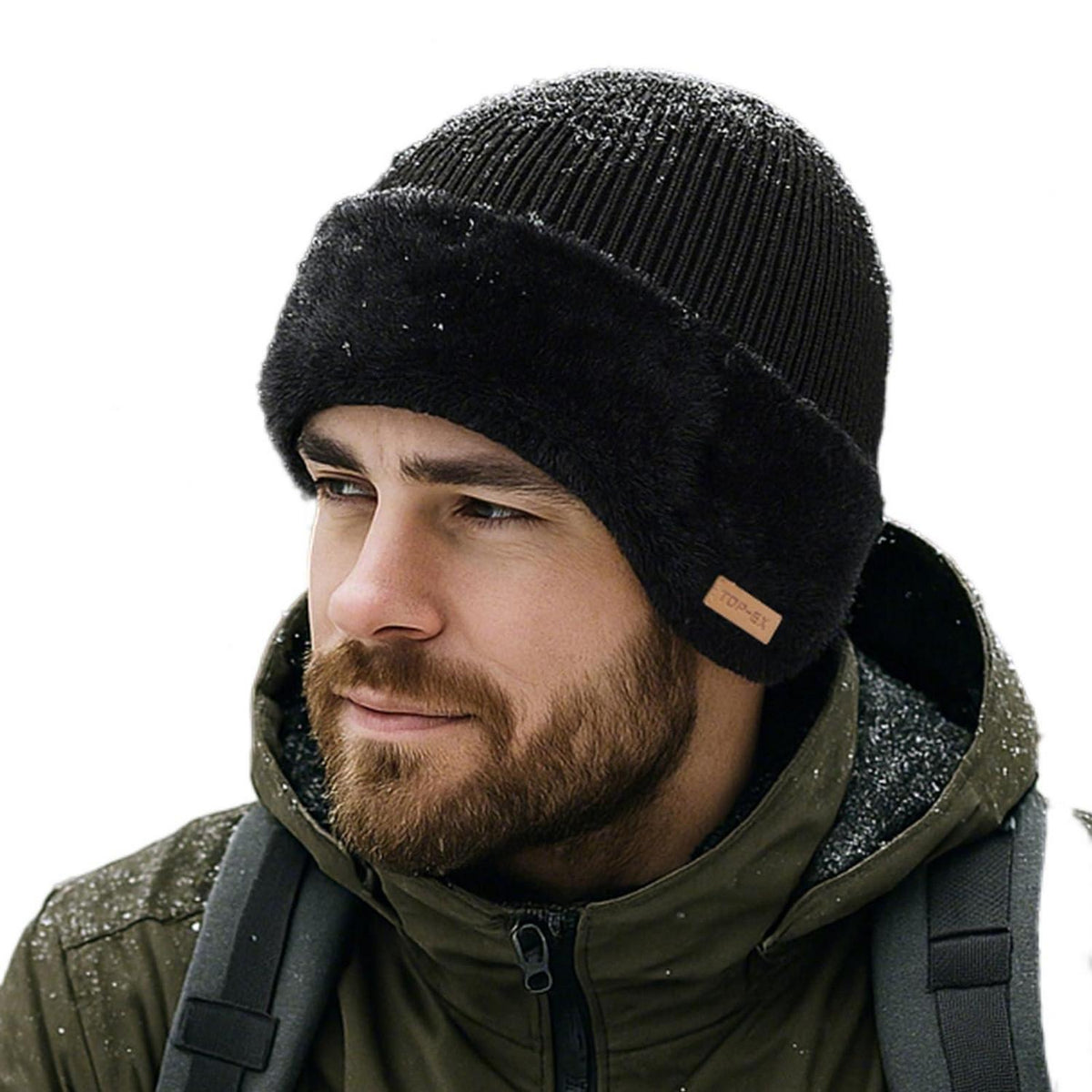 Merino Wollmütze mit Ohrenklappen & Fleecefutter Wasserdicht Unisex M-XXL