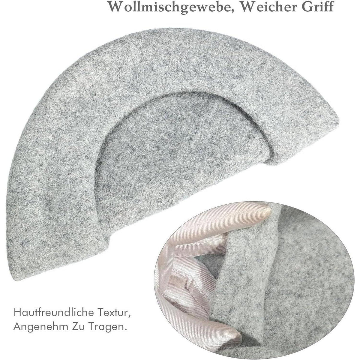 Baskenmütze Damen Wollmischung Grau – Klassisches Barett für Herbst & Winter