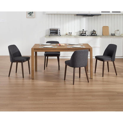 Esszimmerstühle 2er Set, Polsterstuhl mit Holzbeinen Schwarz